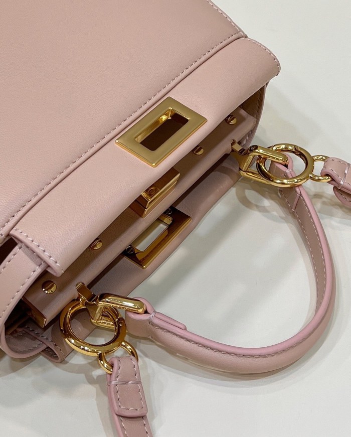 (Authentic Quality)Replica Fendi Peekaboo Mini 23 Smooth Lamb In Pink