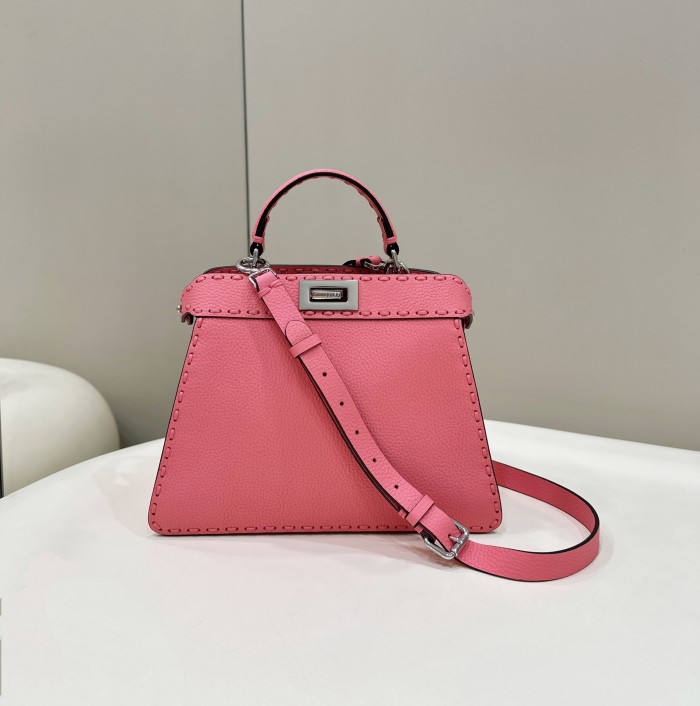 (Authentic Quality)Replica Fendi Peekaboo 27 Caviar Leather In Pink