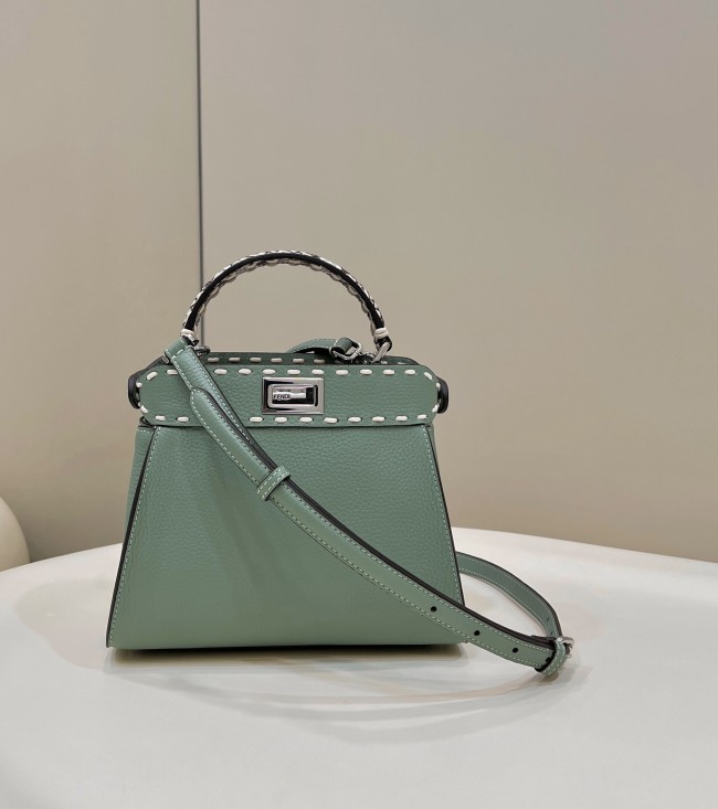 (Authentic Quality)Replica Fendi Peekaboo 23 Snake Handle Outside Stitch In Green