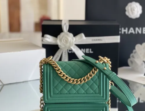 (Authentic Quality)Replica Chanel Leboy Small Size 20 Caviar Leather In Green