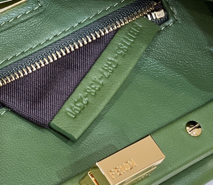 (Authentic Quality)Replica Fendi Peekaboo Mini 23 Smooth Lamb In Green