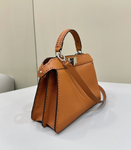 (Authentic Quality)Replica Fendi Peekaboo 27 Caviar Leather In Orange