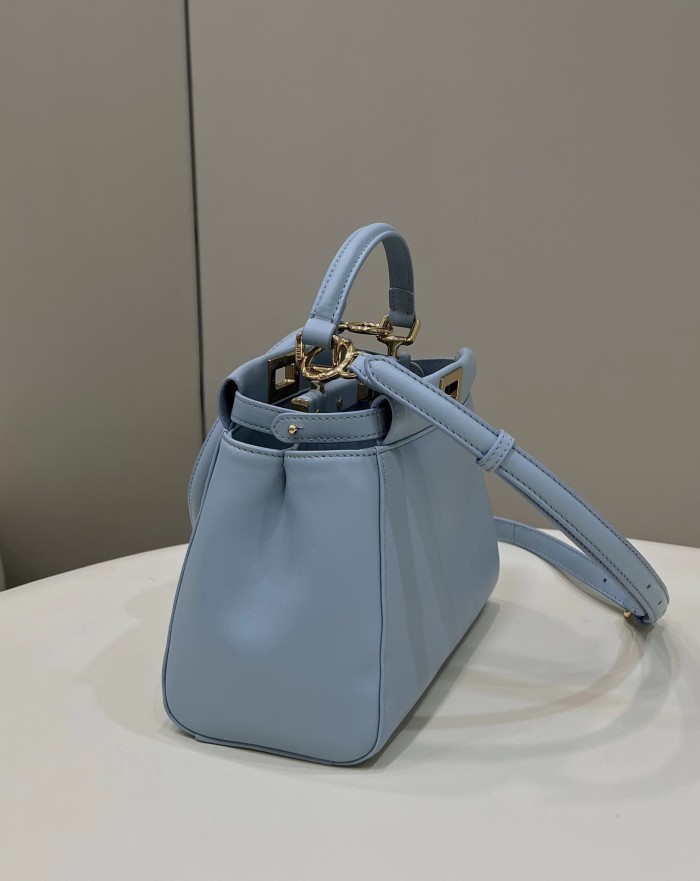 (Authentic Quality)Replica Fendi Peekaboo Mini 23 Smooth Lamb In Blue