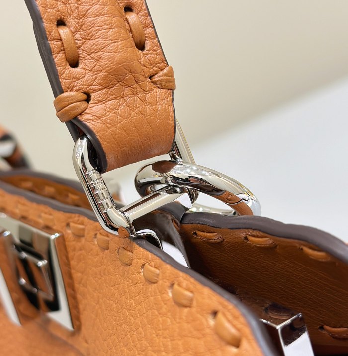 (Authentic Quality)Replica Fendi Peekaboo 27 Caviar Leather In Orange