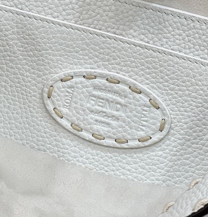 (Authentic Quality)Replica Fendi Peekaboo 27 Snake Handle Outside Stitch In White