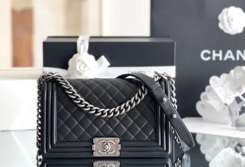 (Authentic Quality)Replica Chanel Leboy Medium Size 25 Baby Calf In Black