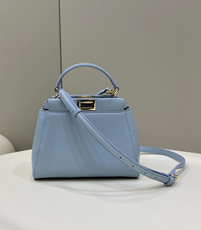 (Authentic Quality)Replica Fendi Peekaboo Mini 23 Smooth Lamb In Blue