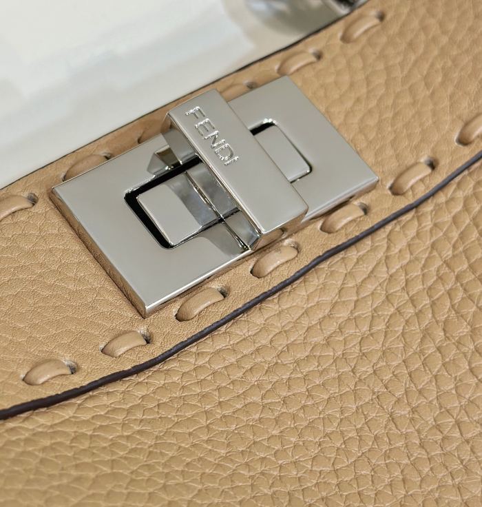 (Authentic Quality)Replica Fendi Peekaboo 27 Caviar Leather In Beige