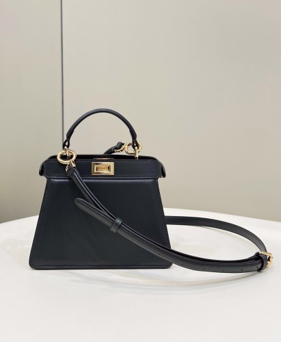 (Authentic Quality)Replica Fendi ISeeUPetite Peekaboo 20 Lamb Leather In Black
