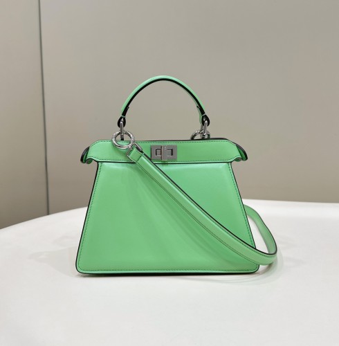(Authentic Quality)Replica Fendi ISeeUPetite Peekaboo 20 Lamb Leather In Green