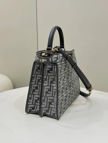 (Authentic Quality)Replica Fendi Peekaboo 33.5 Fabric/Leather In Dark Grey
