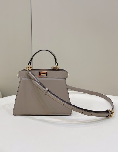 (Authentic Quality)Replica Fendi ISeeUPetite Peekaboo 20 Lamb Leather In Grey