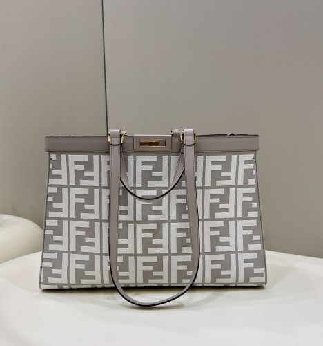 (Authentic Quality)Replica Fendi Peekaboo 41 Tote Bag In Grey