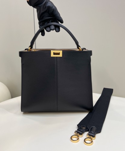 (Authentic Quality)Replica Fendi Peekaboo 30 Smooth Baby Calf In Black