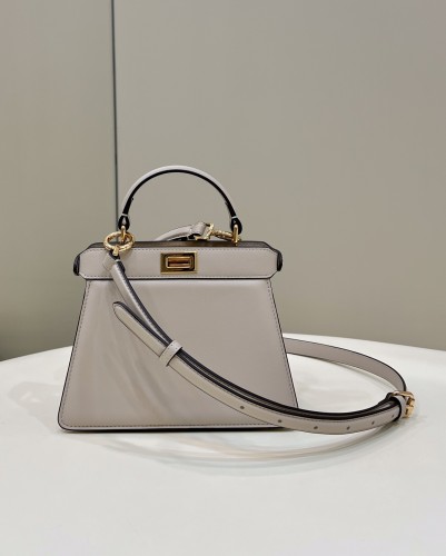 (Authentic Quality)Replica Fendi ISeeUPetite Peekaboo 20 Lamb Leather In Beige