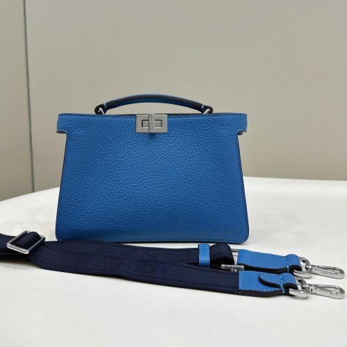 (Authentic Quality)Replica Fendi ISeeUXCross Peekaboo 23 Cow Leather For Men In Blue