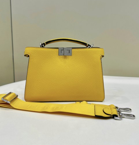 (Authentic Quality)Replica Fendi ISeeUXCross Peekaboo 23 Cow Leather For Men In Yellow