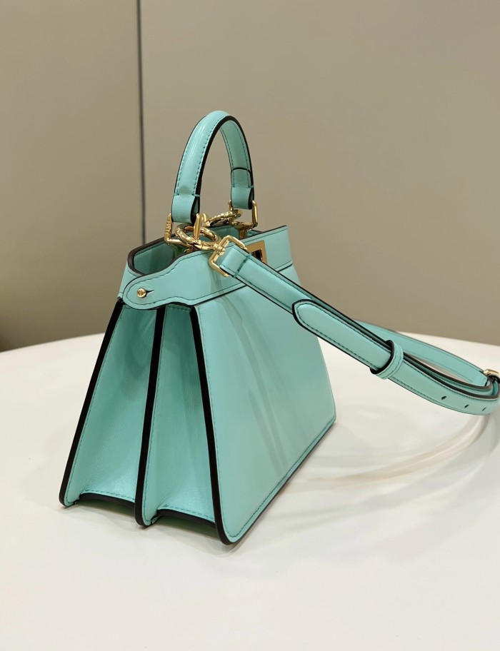 (Authentic Quality)Replica Fendi ISeeUPetite Peekaboo 20 Lamb Leather In Lake Green