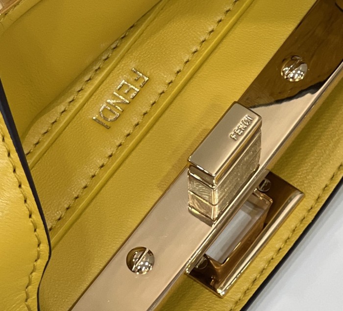 (Authentic Quality)Replica Fendi ISeeUPetite Peekaboo 20 Lamb Leather In Yellow
