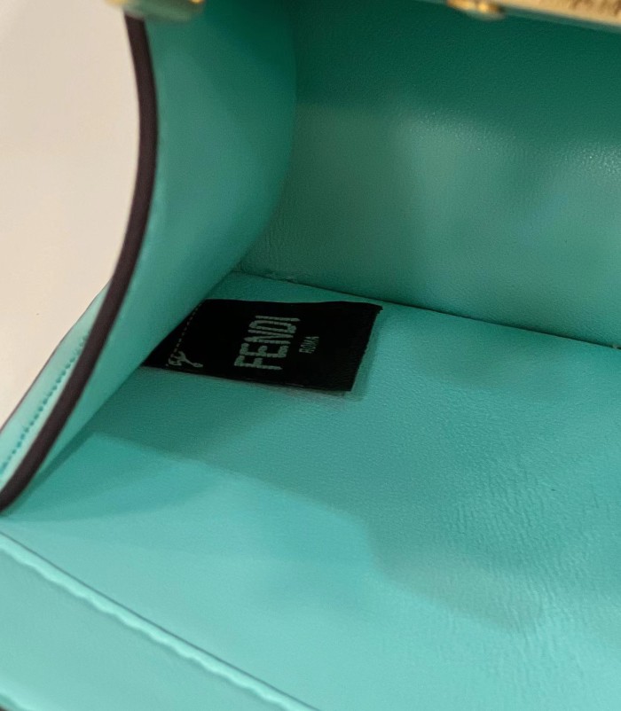 (Authentic Quality)Replica Fendi ISeeUPetite Peekaboo 20 Lamb Leather In Lake Green