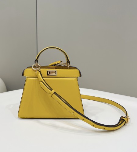 (Authentic Quality)Replica Fendi ISeeUPetite Peekaboo 20 Lamb Leather In Yellow