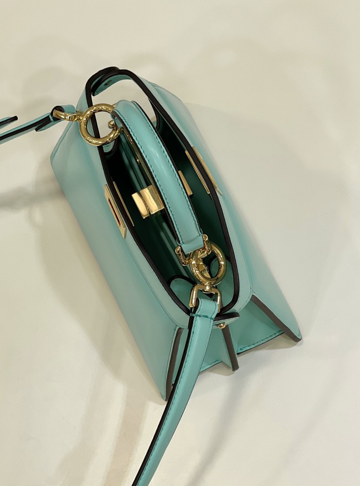 (Authentic Quality)Replica Fendi ISeeUPetite Peekaboo 20 Lamb Leather In Lake Green