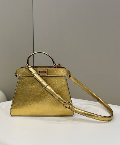 (Authentic Quality)Replica Fendi ISeeU Peekaboo 27 Smooth Baby Calf In Gold