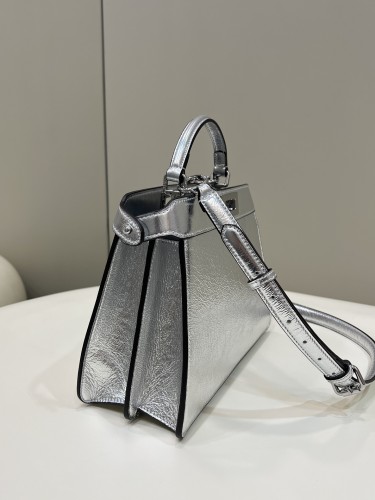 (Authentic Quality)Replica Fendi ISeeU Peekaboo 27 Smooth Baby Calf In Silver