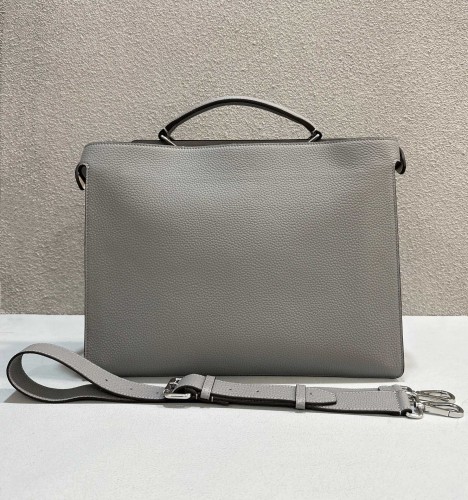 (Authentic Quality)Replica Fendi ISeeU Peekaboo 38 Caviar Calf Leather For Men In Light Grey