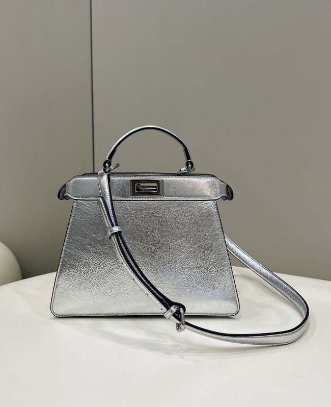 (Authentic Quality)Replica Fendi ISeeU Peekaboo 27 Smooth Baby Calf In Silver