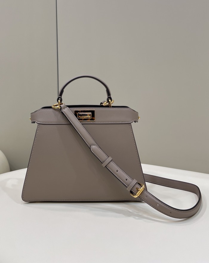 (Authentic Quality)Replica Fendi ISeeU Peekaboo 27 Smooth Baby Calf In Grey