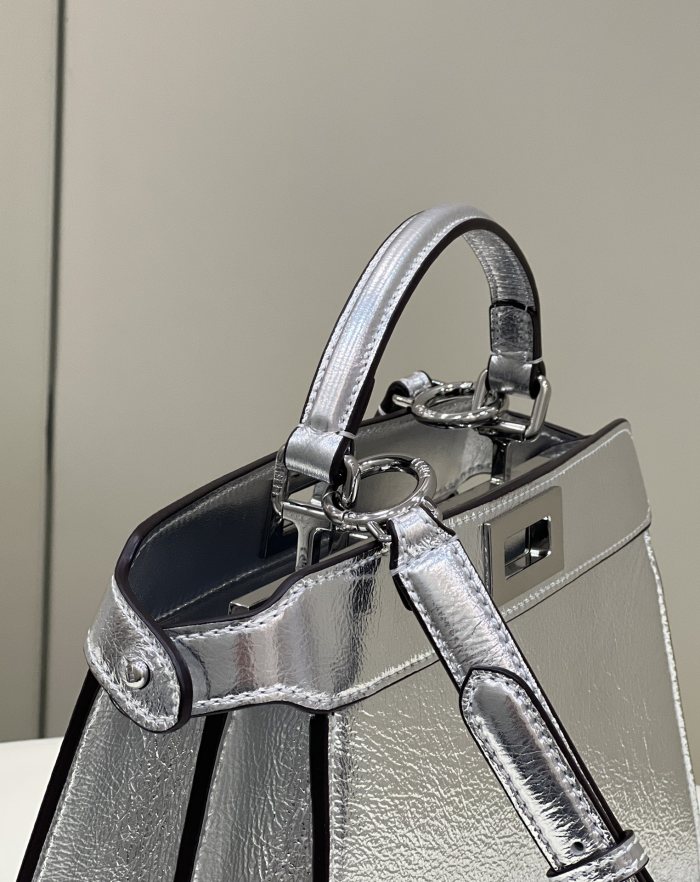 (Authentic Quality)Replica Fendi ISeeU Peekaboo 27 Smooth Baby Calf In Silver