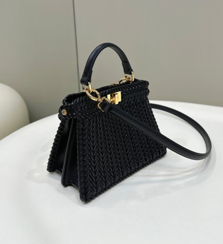 (Authentic Quality)Replica Fendi I See U Peekaboo Mini 23 Cow Leather Knit In Black