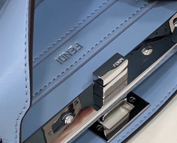 (Authentic Quality)Replica Fendi ISeeUPetite Peekaboo 20 Lamb Leather In Blue