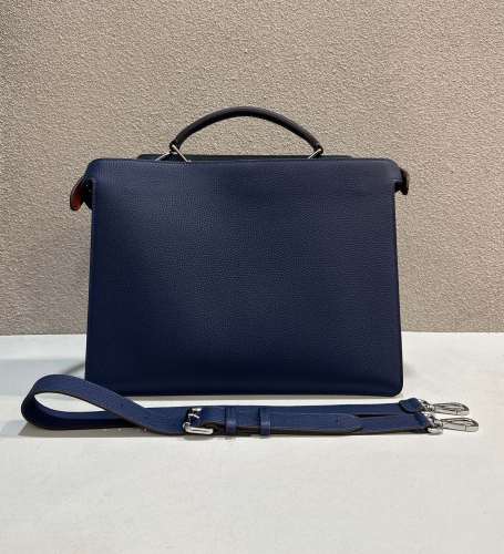 (Authentic Quality)Replica Fendi ISeeU Peekaboo 38 Caviar Calf Leather For Men In Dark Blue