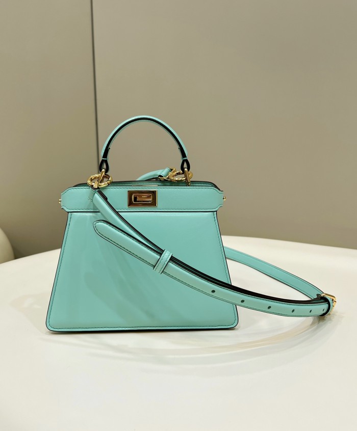 (Authentic Quality)Replica Fendi ISeeUPetite Peekaboo 20 Lamb Leather In Lake Green