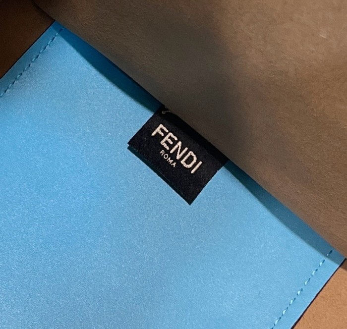 (Authentic Quality)Replica Fendi Tote Bag 36 Smooth Calf Leather Outside Stitch In Blue