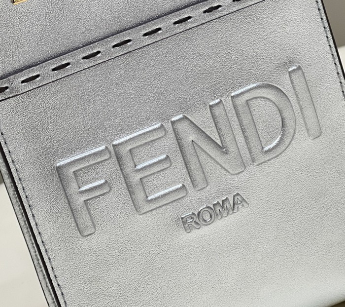 (Authentic Quality)Replica Fendi Mini Tote 13 Calf In Silver