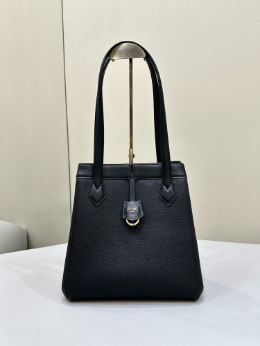 (Authentic Quality)Replica Fendi Tote Bag 27 Origami Caviar Calf In Black