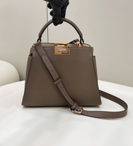 (Authentic Quality)Replica Fendi Peekaboo 27 Smooth Baby Calf In Grey