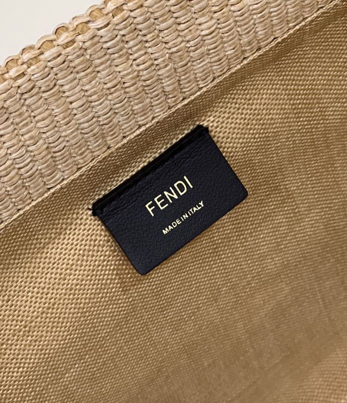 (Authentic Quality)Replica Fendi Sunshine Tote Bag 36 Straw Plaited Article