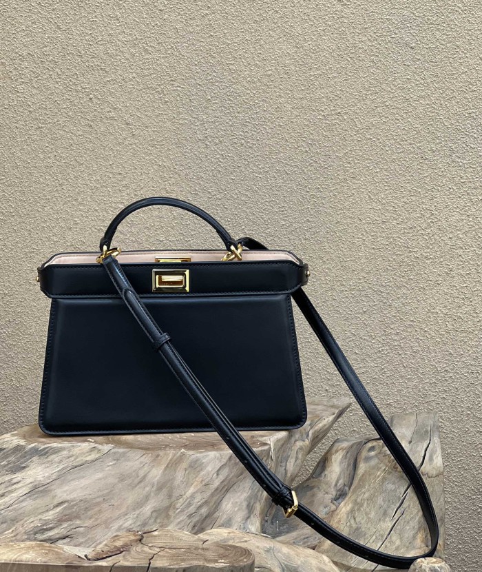 (Authentic Quality)Replica Fendi ISeeU Peekaboo 29 Smooth Baby Calf In Black