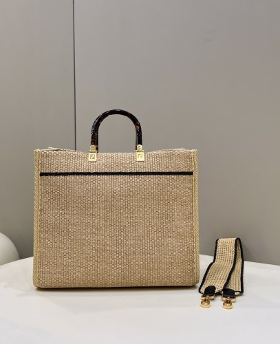 (Authentic Quality)Replica Fendi Sunshine Tote Bag 36 Straw Plaited Article