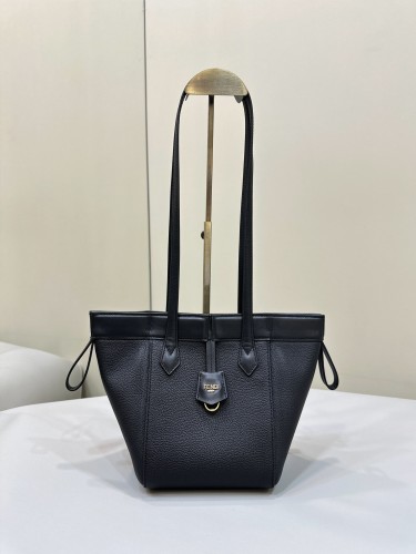 (Authentic Quality)Replica Fendi Tote Bag 15 Origami Caviar Calf In Black