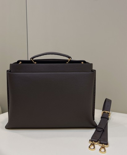 (Authentic Quality)Replica Fendi Peekaboo 41 Caviar Calf Leather For Men In Chocolate