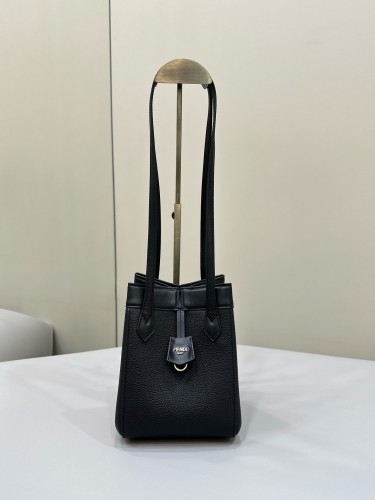 (Authentic Quality)Replica Fendi Tote Bag 15 Origami Caviar Calf In Black