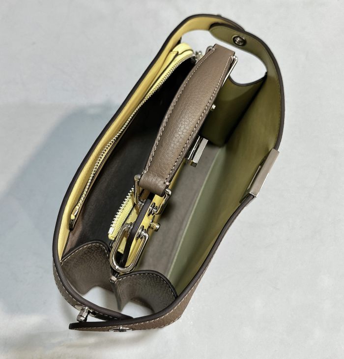 (Authentic Quality)Replica Fendi ISeeU Peekaboo 26 Caviar Calf Leather For Men In Grey