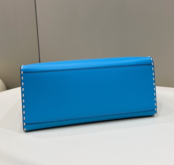 (Authentic Quality)Replica Fendi Tote Bag 36 Smooth Calf Leather Outside Stitch In Blue