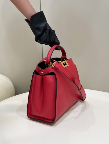 (Authentic Quality)Replica Fendi Peekaboo 27 Smooth Baby Calf In Red