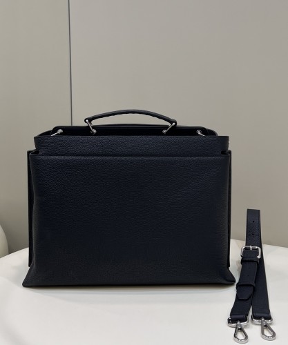 (Authentic Quality)Replica Fendi Peekaboo 41 Caviar Calf Leather For Men In Black